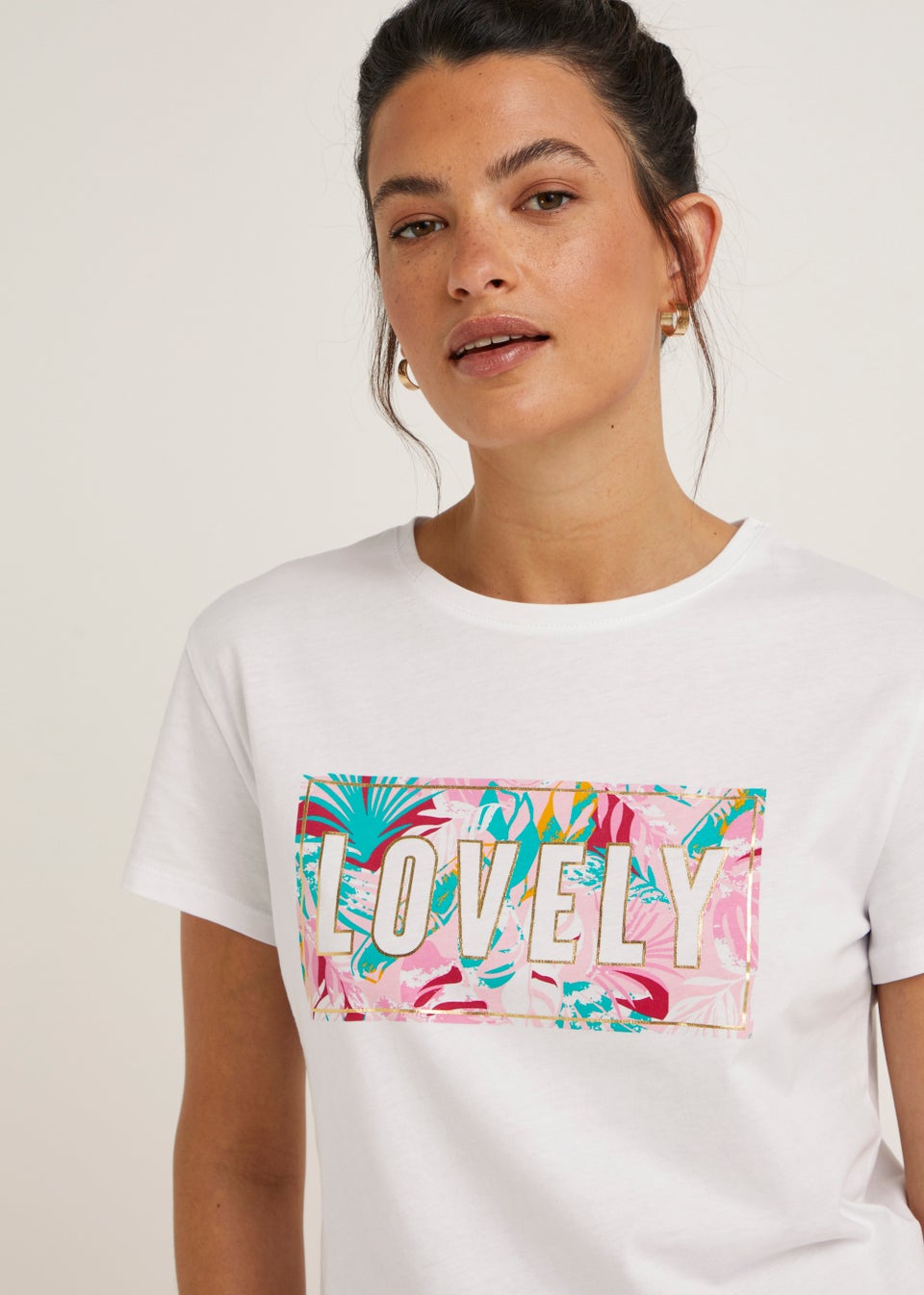 White Lovely Slogan T-Shirt