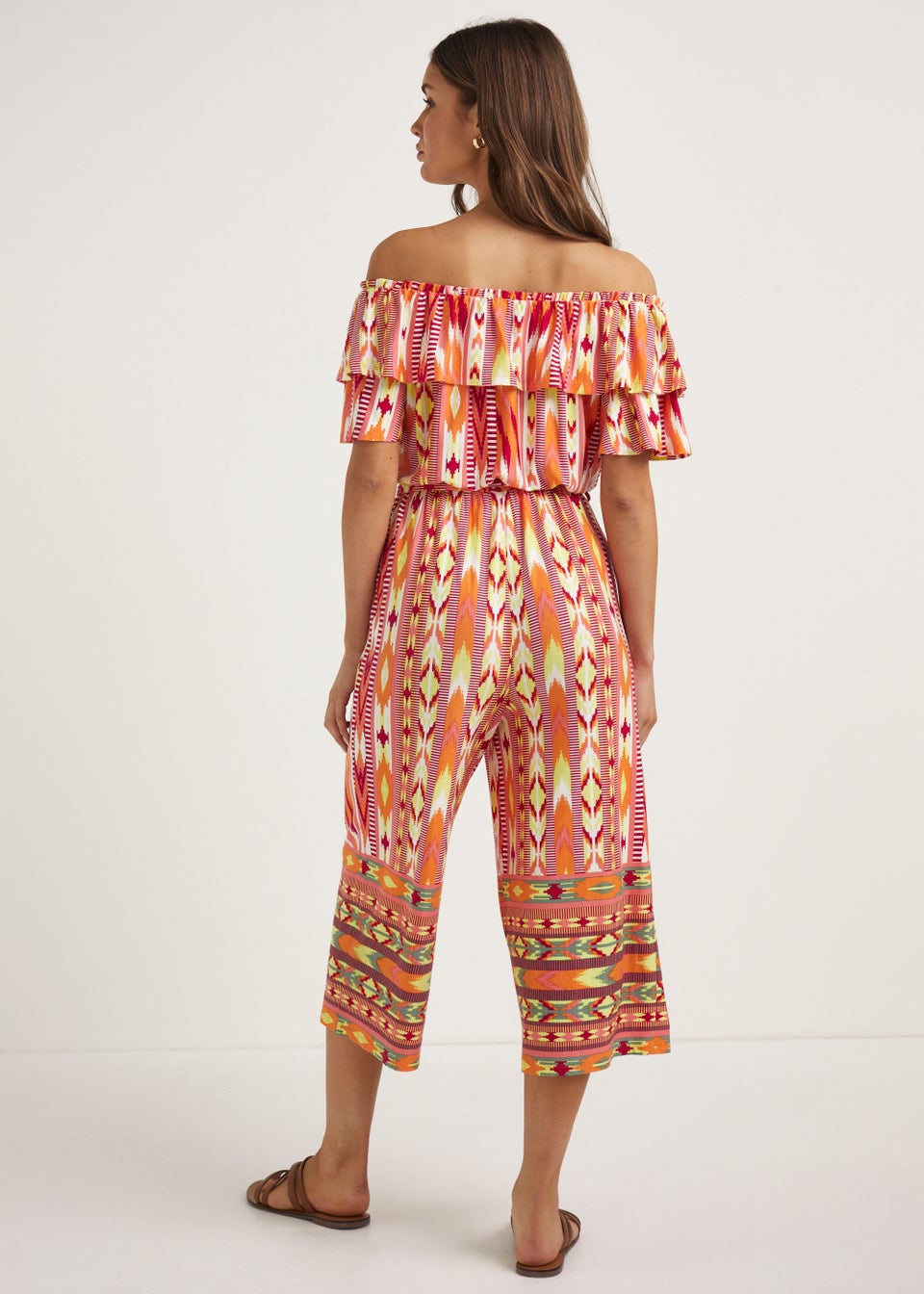 Orange Aztec Print Jumpsuit Matalan