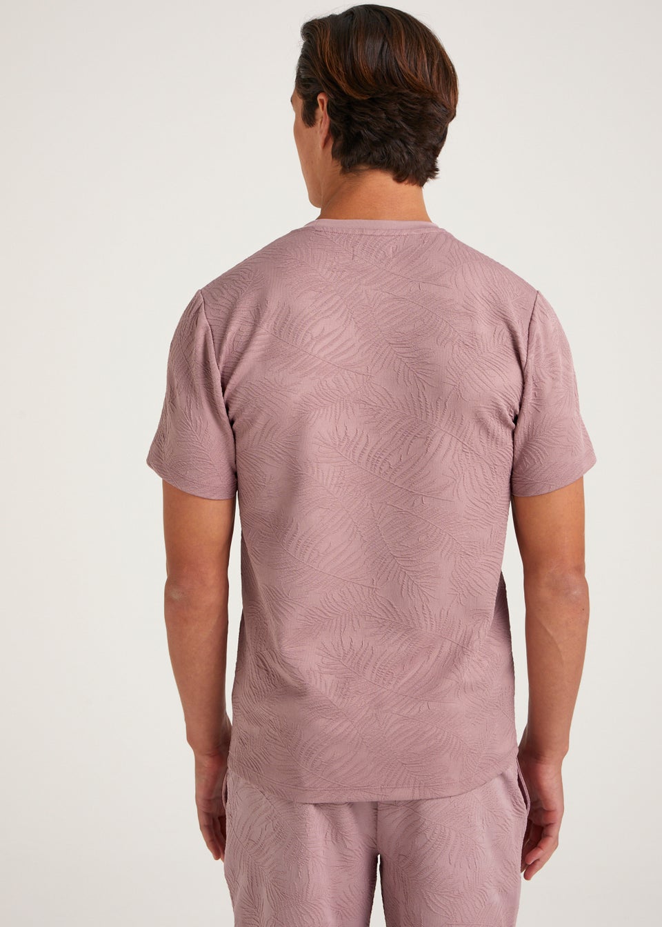 T&W Pink Leaf Print T-Shirt