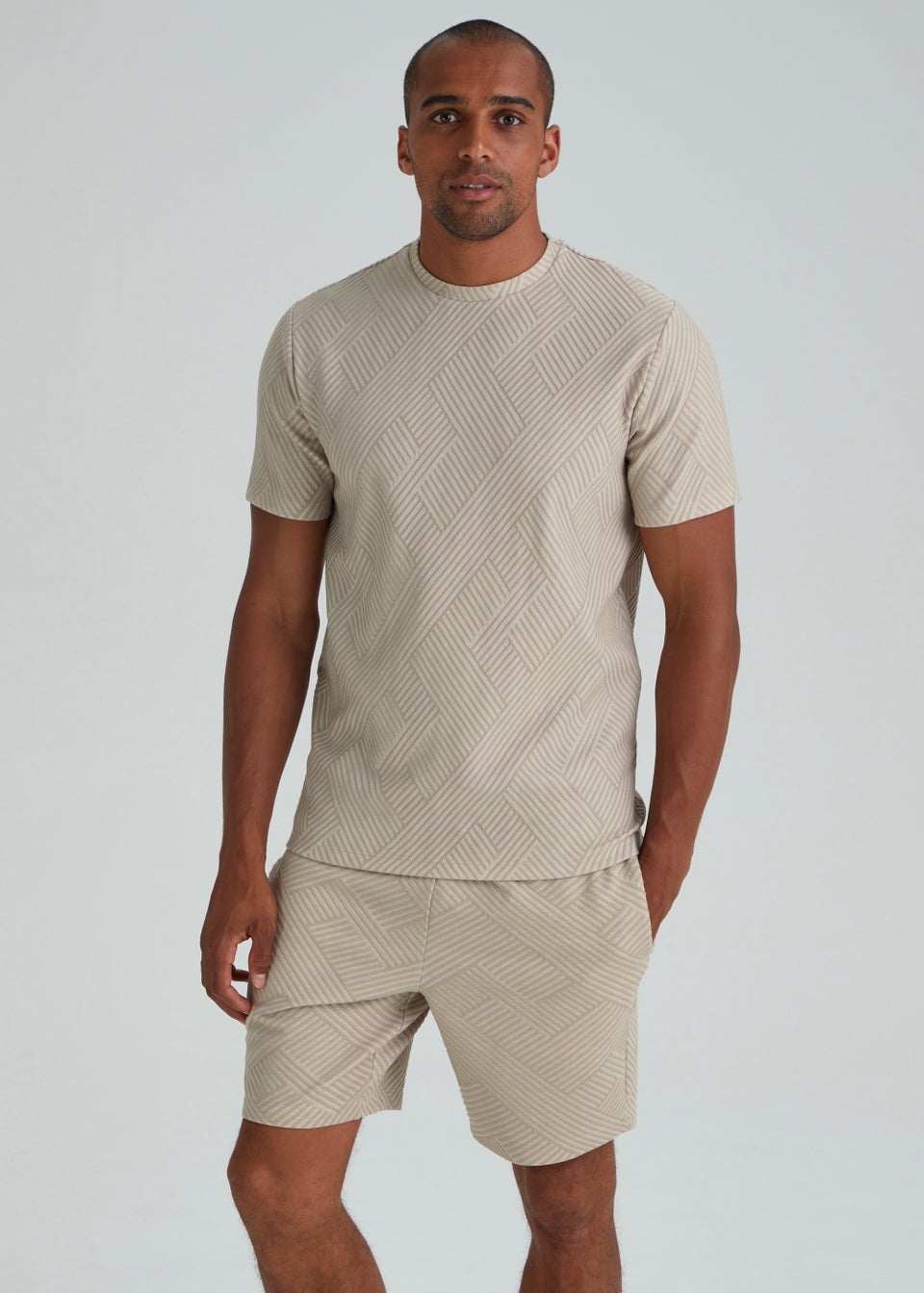 T&W Stone Zigzag Co-Ord T-Shirt