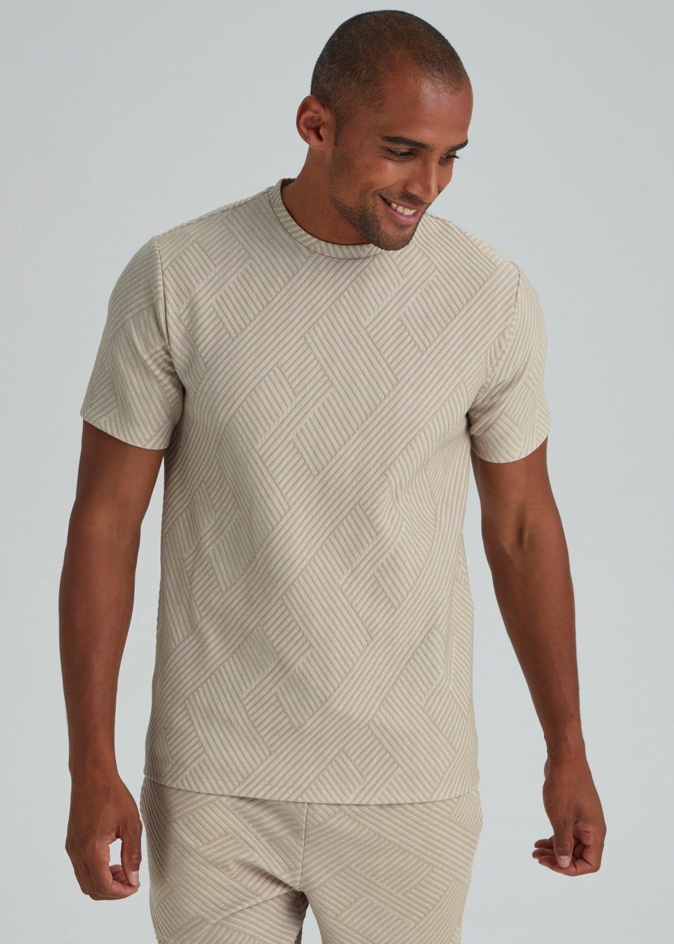 T&W Stone Zigzag Co-Ord T-Shirt