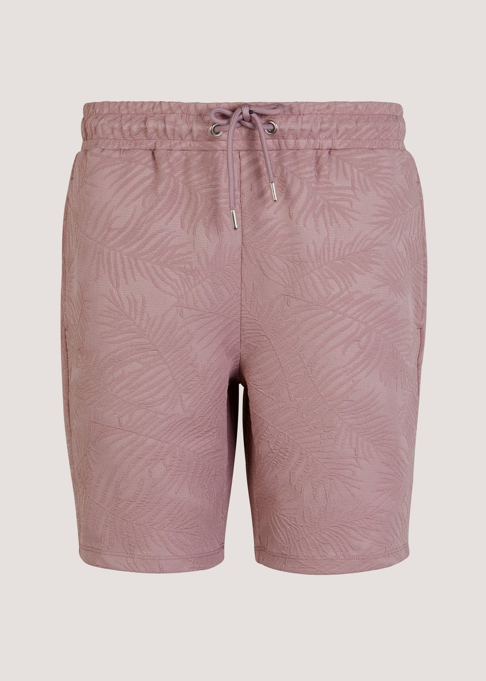 T&W Pink Leaf Print Shorts