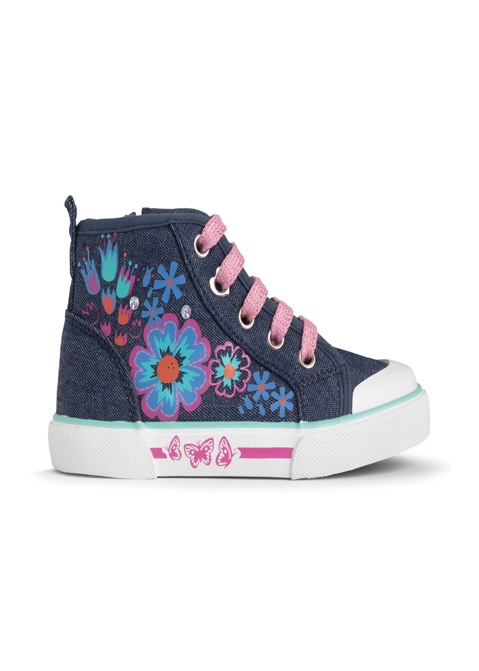Start-Rite Secret Floral Print Lace Up High Top Trainers