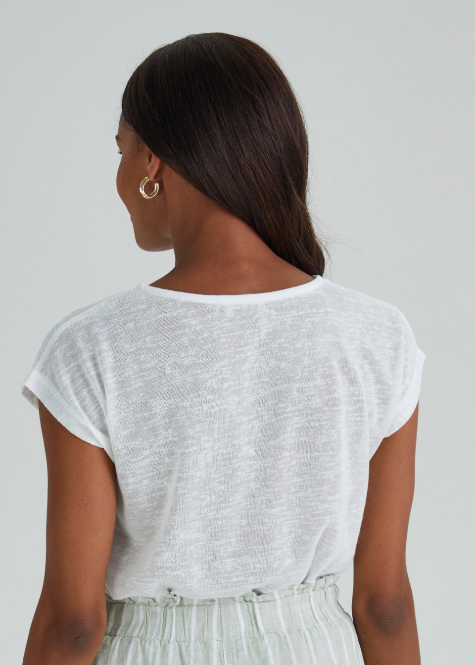 White Burnout Print T-Shirt