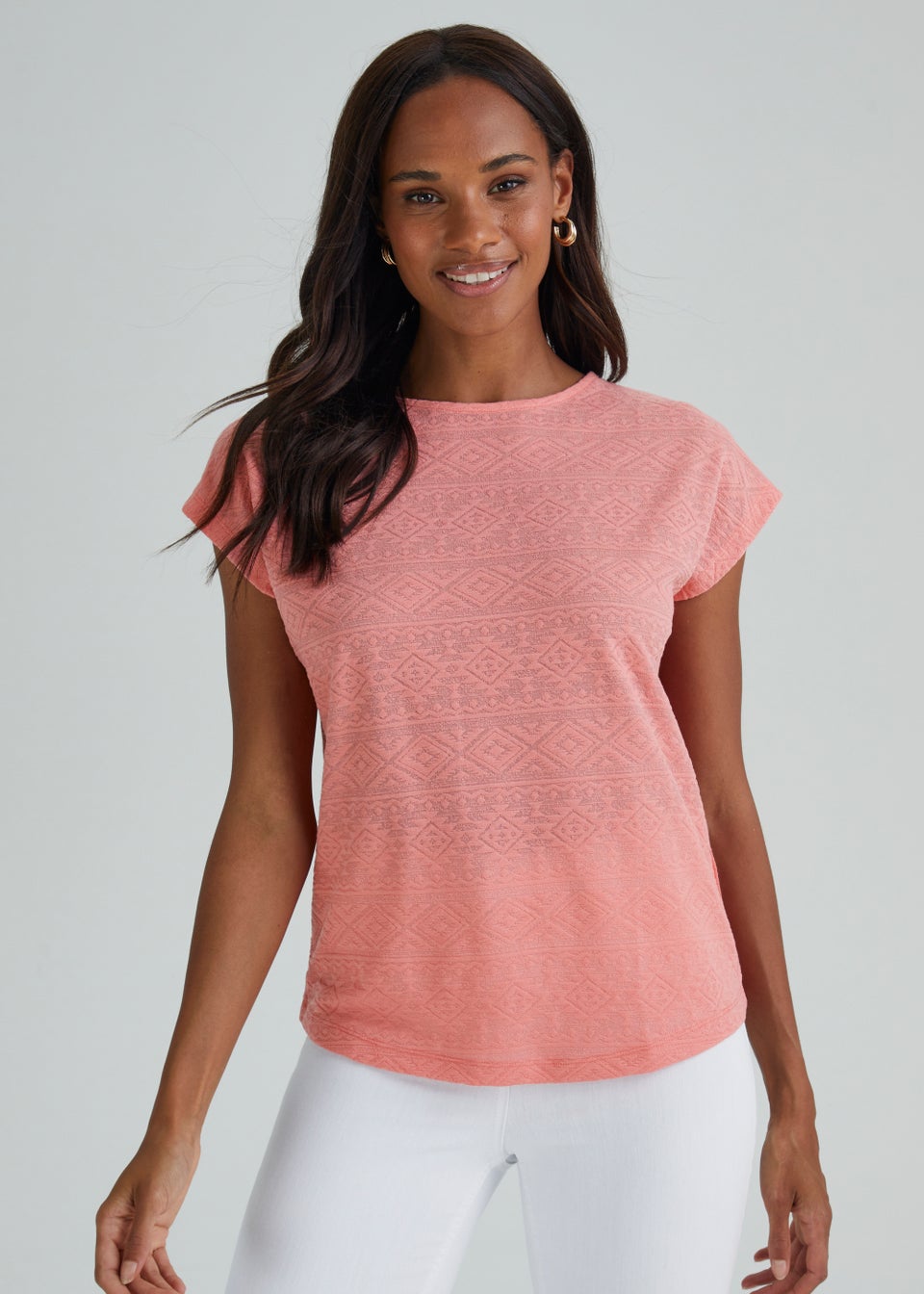 Pink Burnout Print T-Shirt