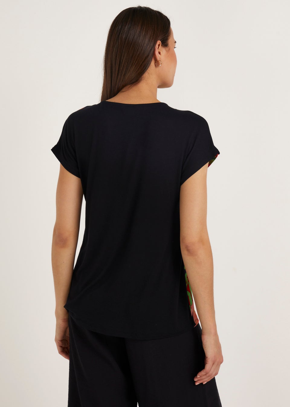 Et Vous Multicoloured Floral Jersey Back Top