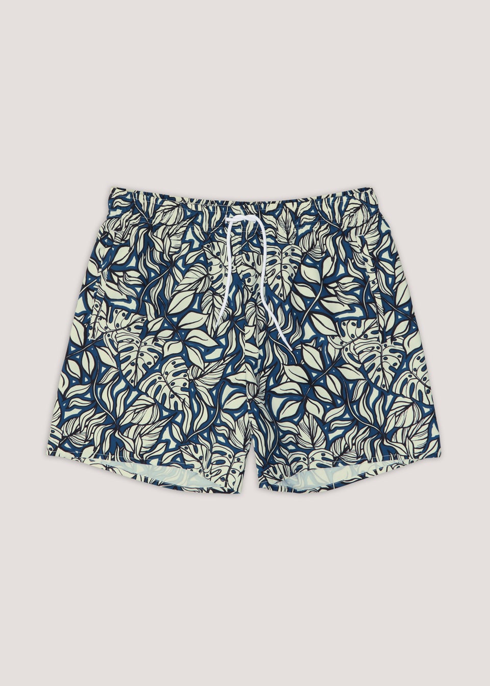 Cobalt Tropical Leaf Swim Shorts Matalan