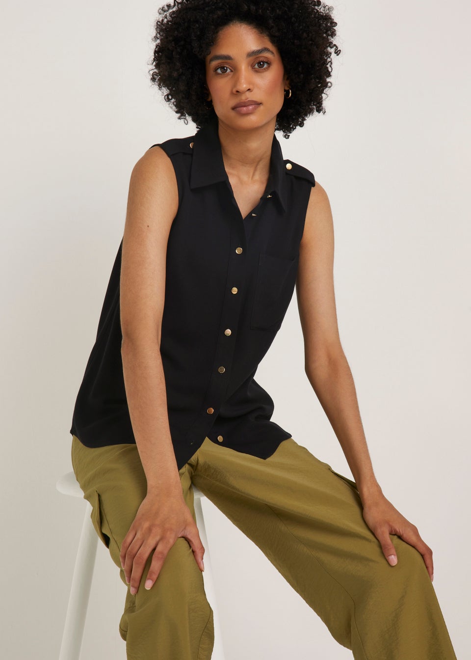 Et Vous Black Utility Shirt