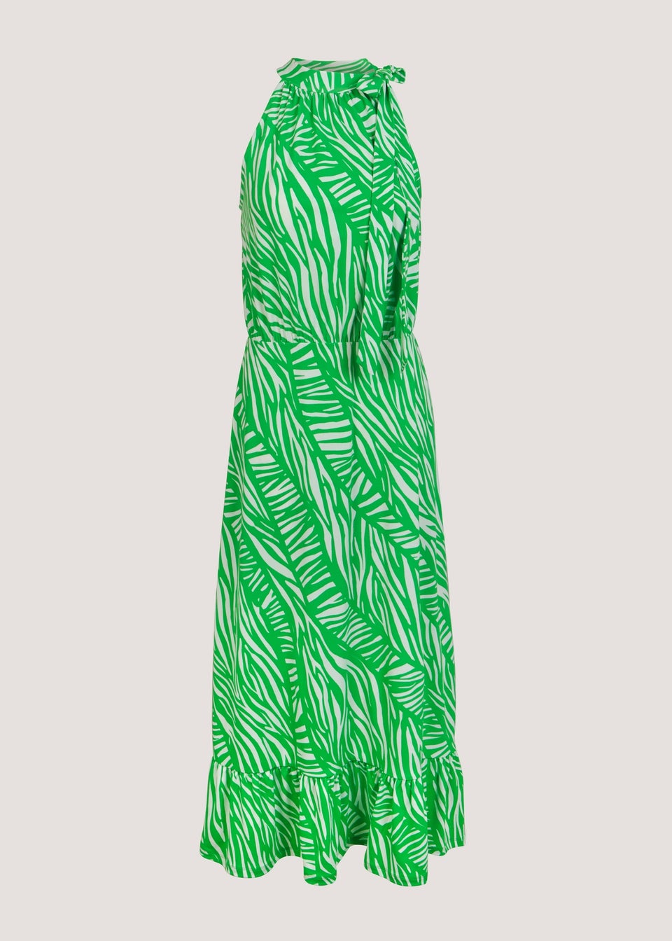 Et Vous Green Animal Print Midi Dress