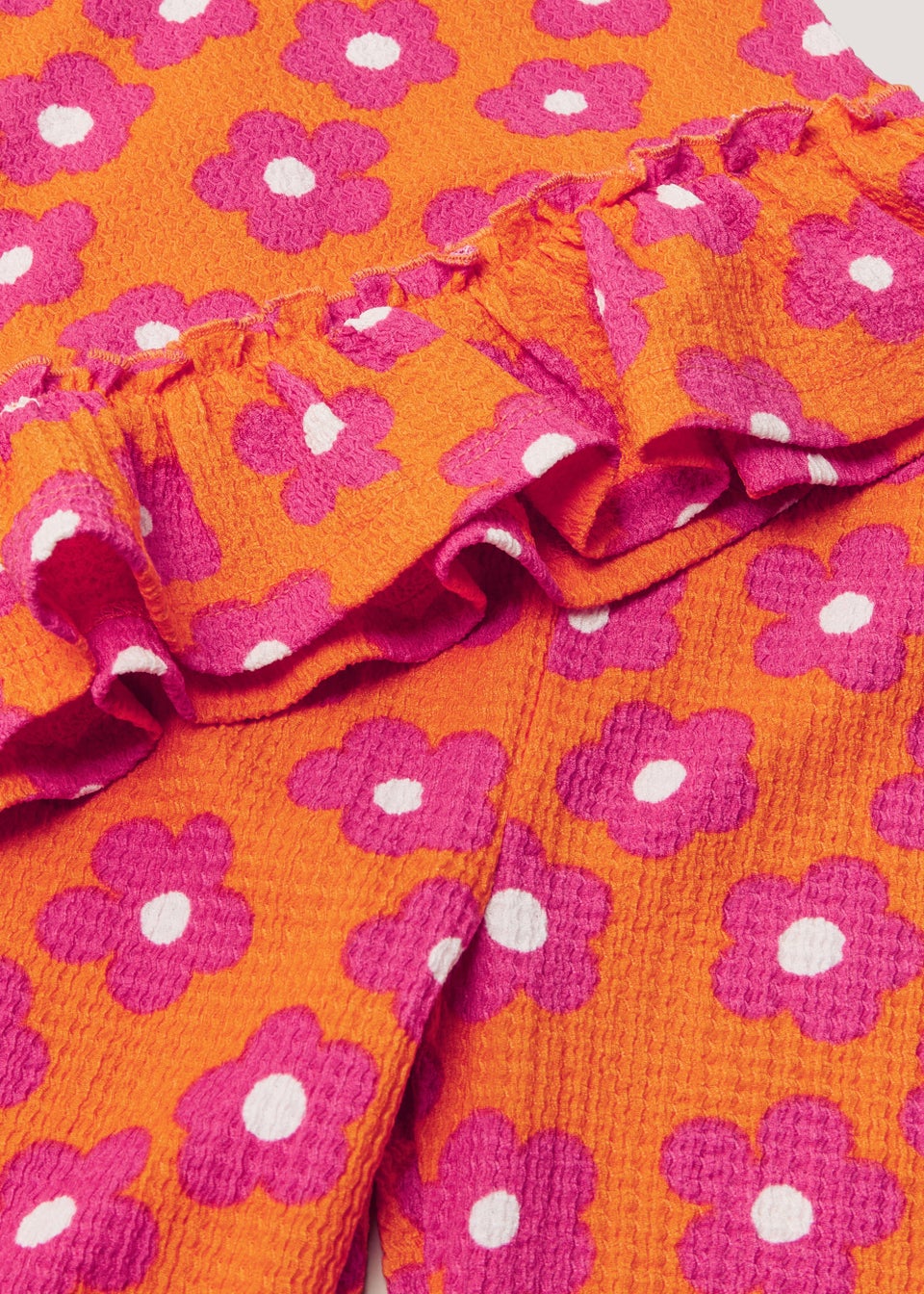 Girls Orange Floral Top & Flares Set (9mths-6yrs)
