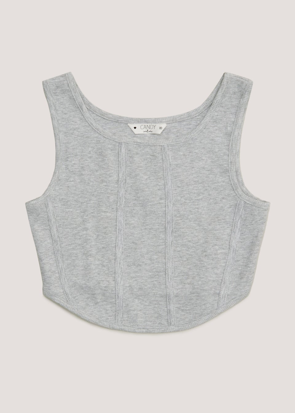 Girls Candy Couture Grey Corset Vest Top (9-16yrs)