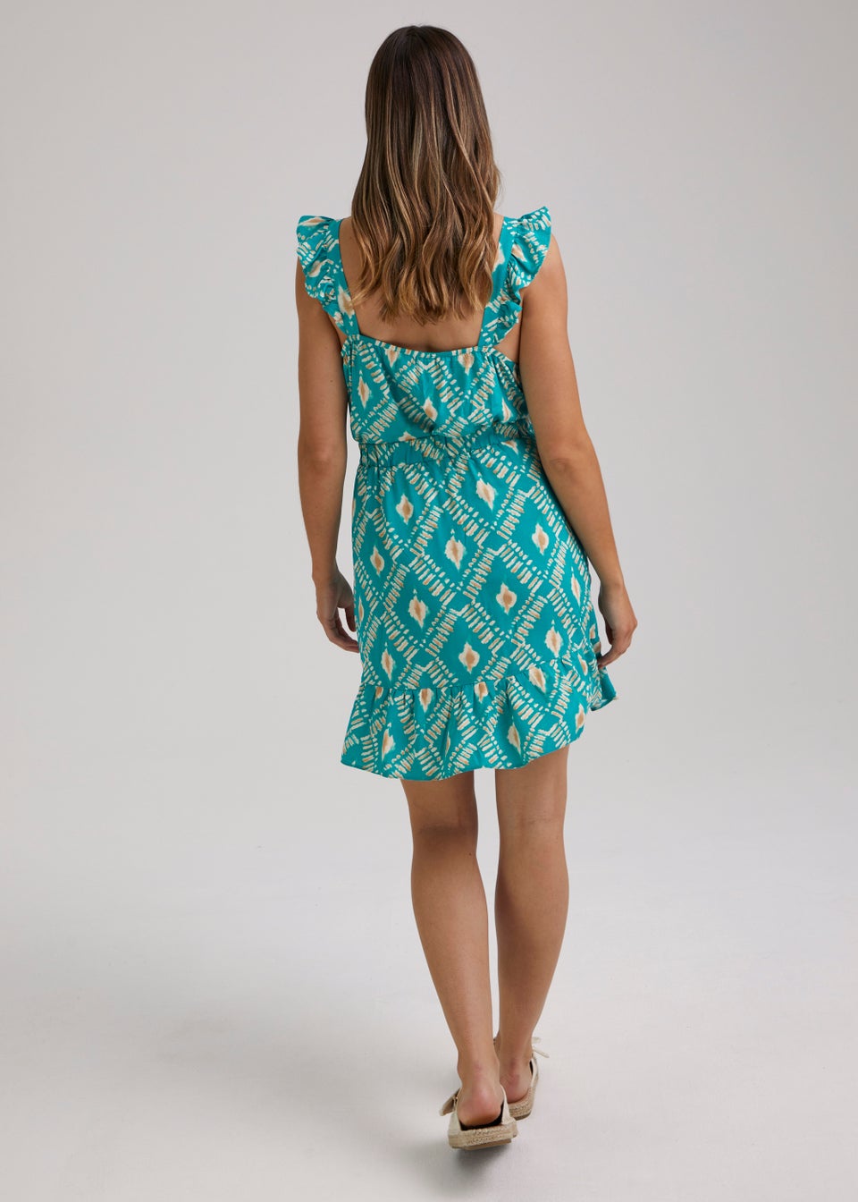 Turquoise Aztec Print Co-Ord Mini Skirt
