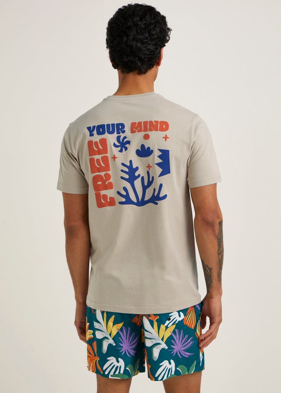 Stone Free Your Mind Print T-Shirt - Matalan