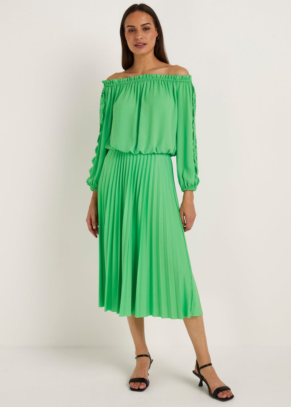 Et Vous Green Pleated Co-Ord Skirt