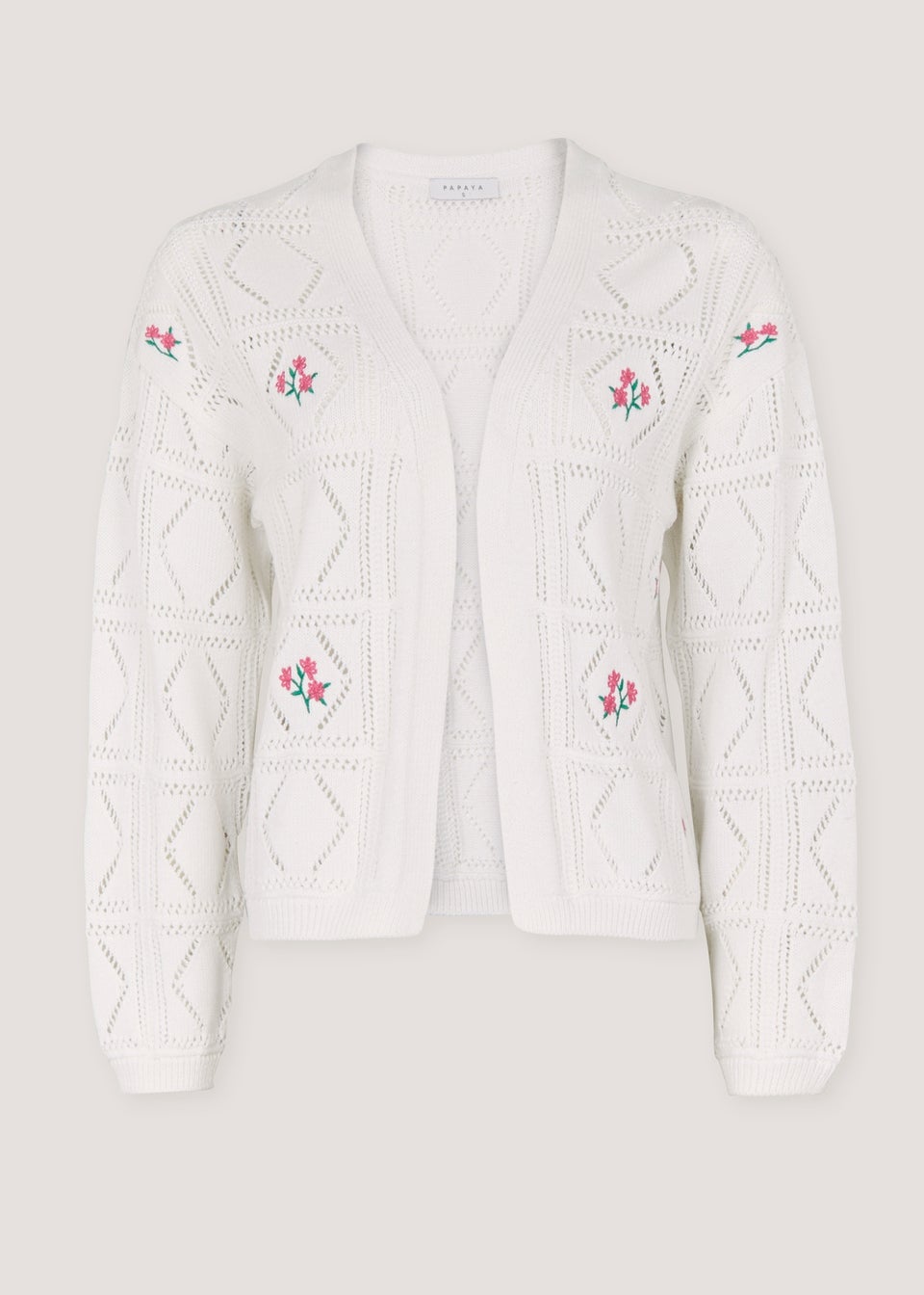 White Embroidered Cardigan Matalan