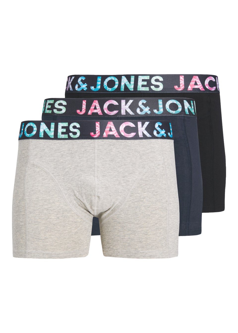 Jack & Jones Junior 3 Pack Tampa Multicoloured Trunks (6-16yrs)