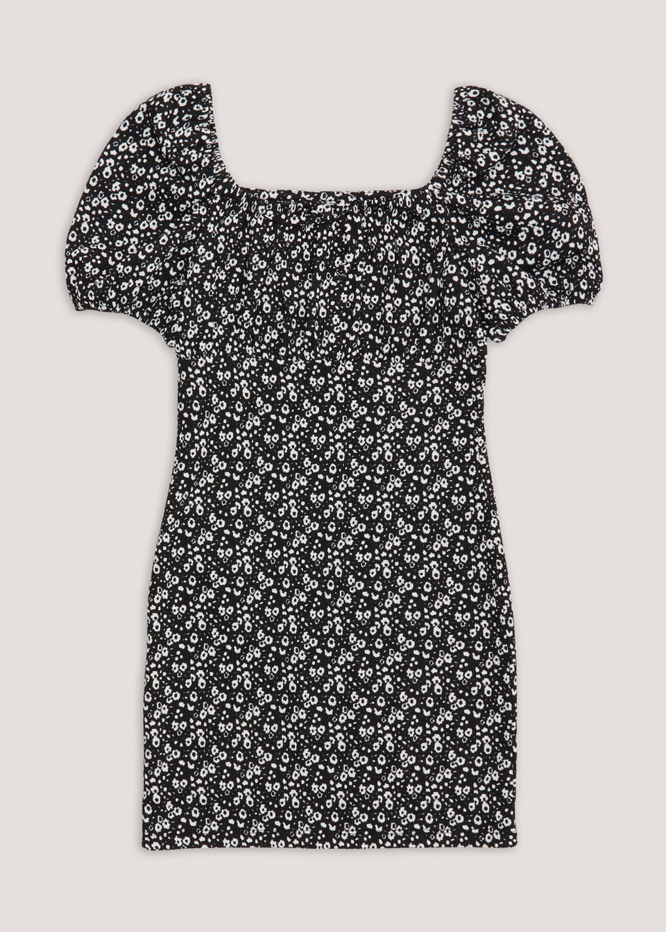Girls Candy Couture Black Floral Frill Hem Dress (9-16yrs)