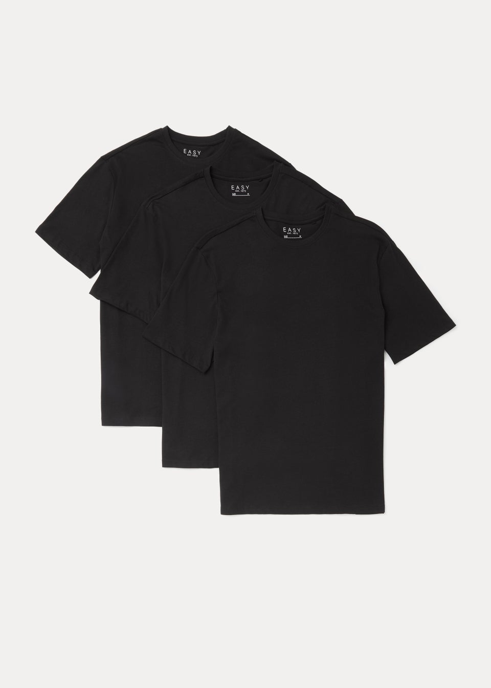 3 Pack Black Essential Crew Neck T-Shirts