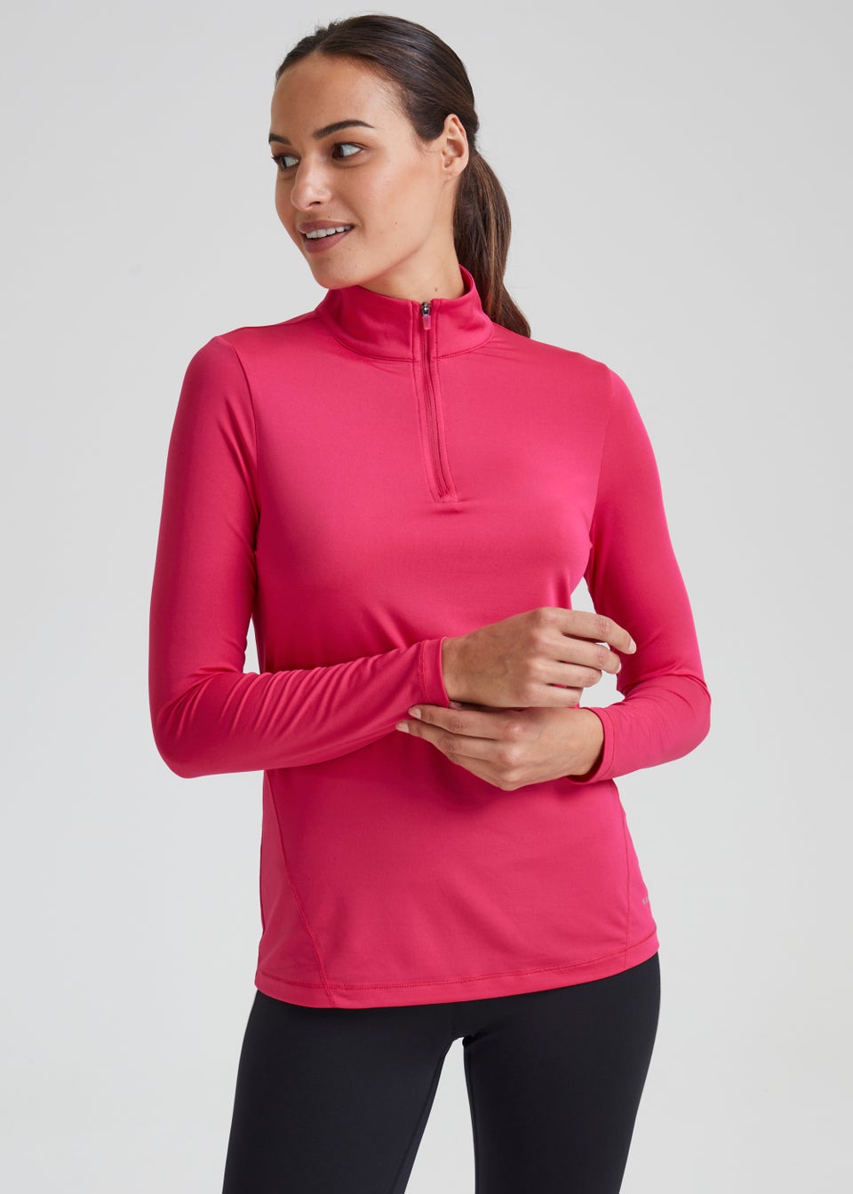 Pink half zip jacket top