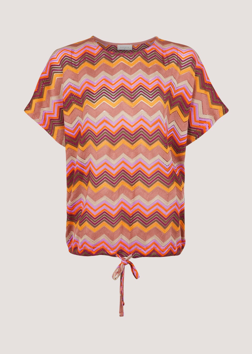 Multicoloured Zig Zag Crochet Look Top