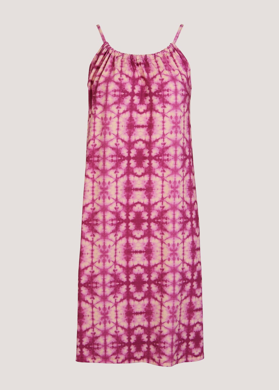 Pink Tie Dye Knee Length Dress