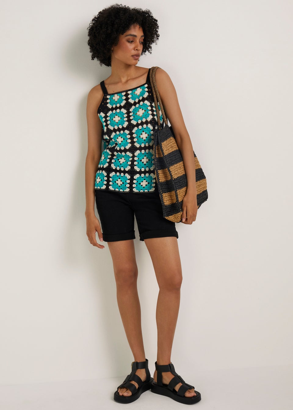 Multicoloured Crochet Vest Top