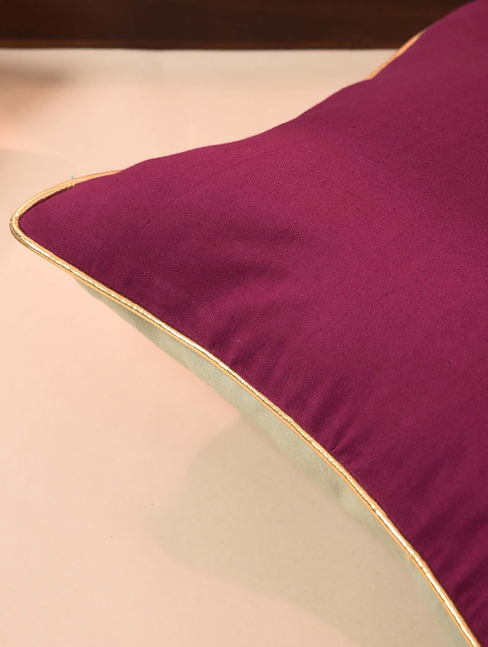Onion Pink Cotton Linen Woven Cushion Cover