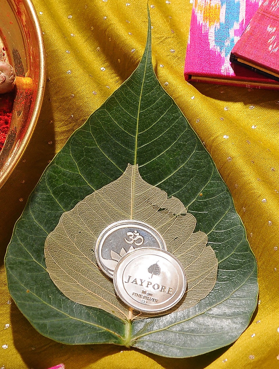 Women Lotus With Om Silver Coin
