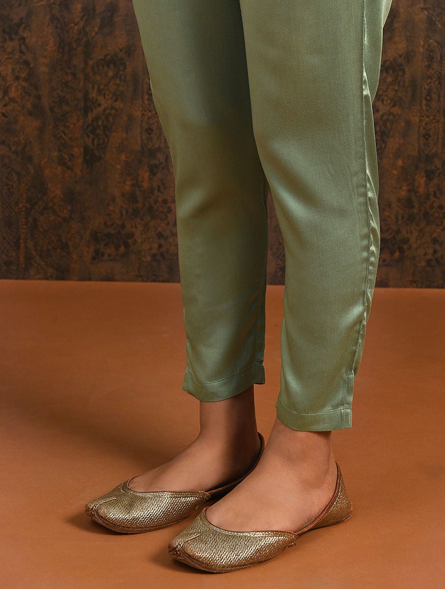 Green Elasticated Waist Modal Pants