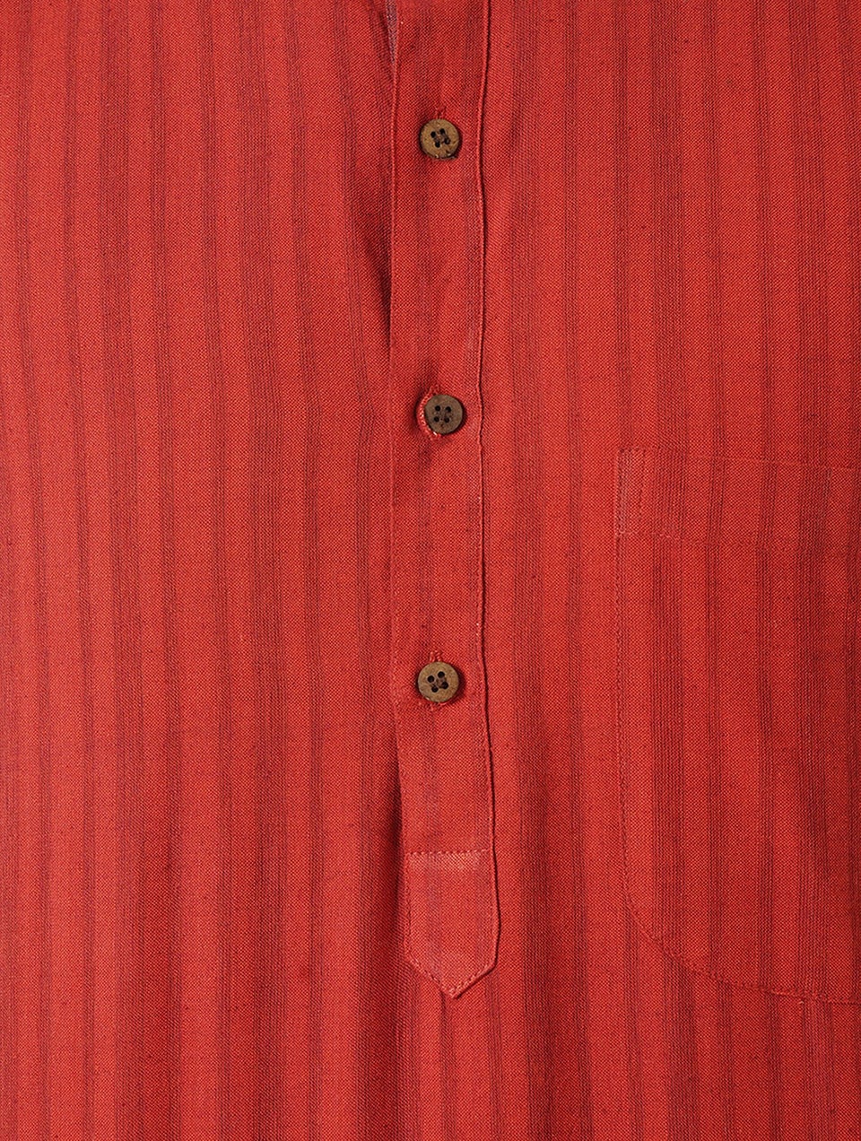 Men Red Cotton Mandarin Collar Regular Fit Kurta - 38