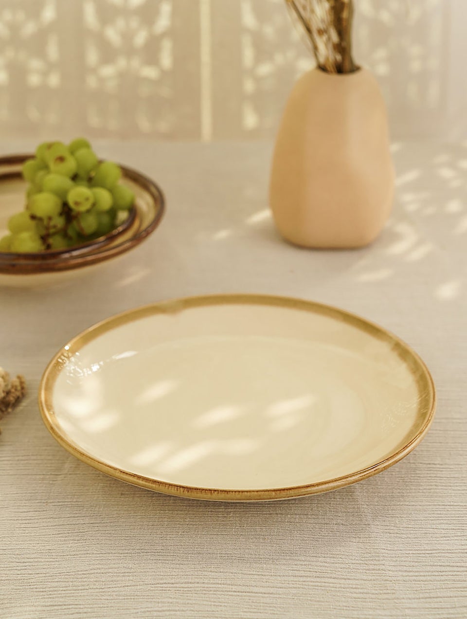 Ivory Ceramic Dinner Plate