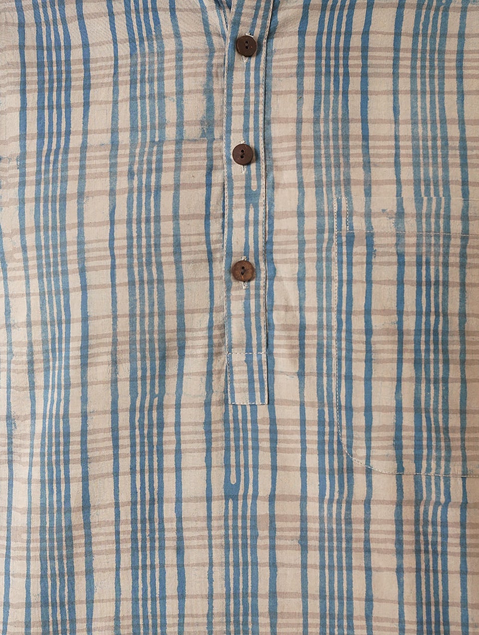 Men Blue Cotton Block Print Regular Fit Kurta - 38