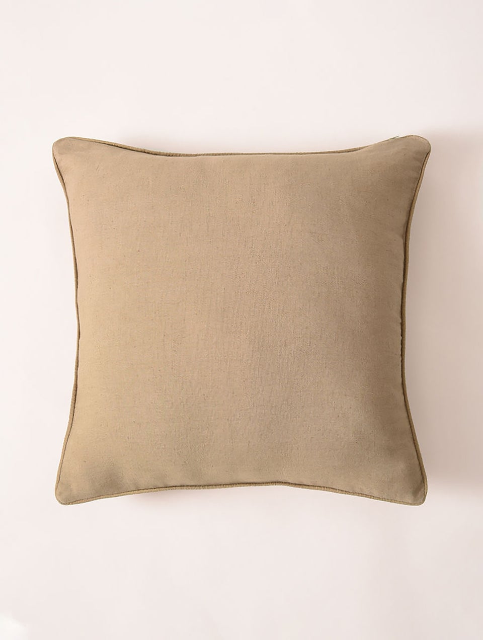 Grey Chanderi Embroidered Cushion Cover