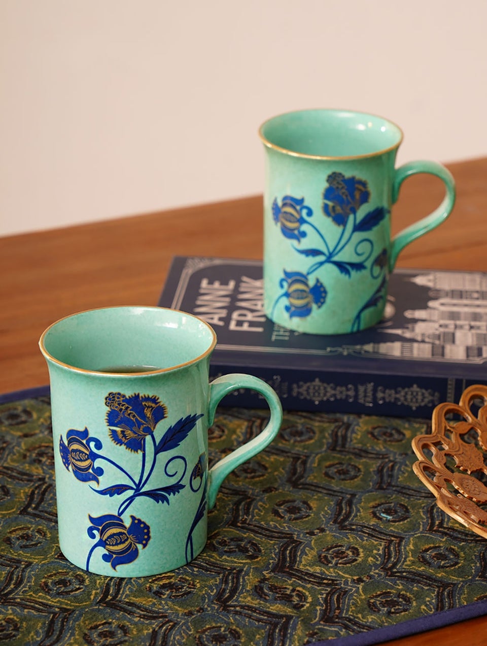 Artic Green Floral Mug