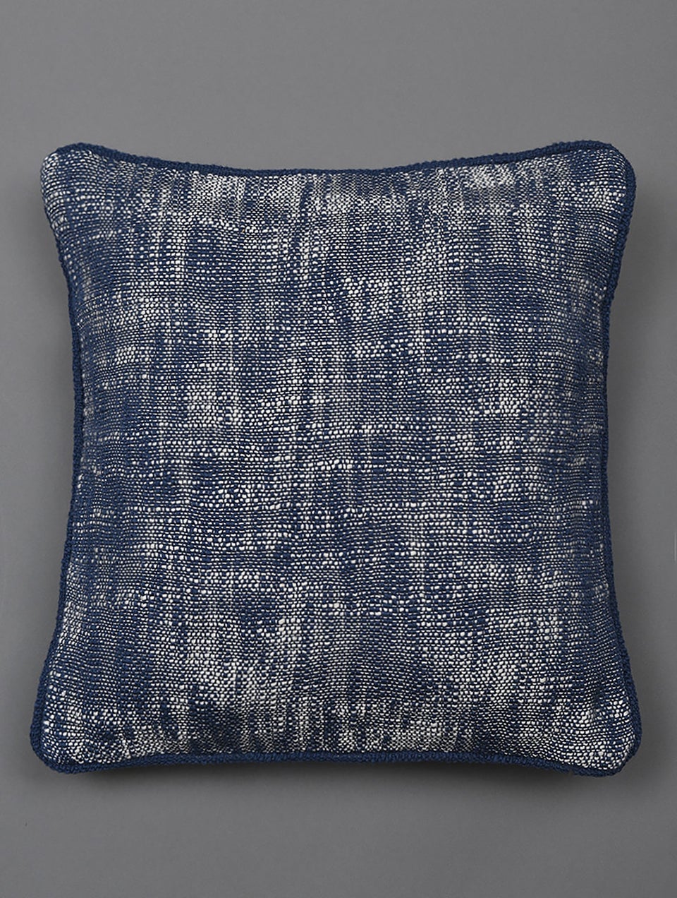 Indigo Blue Handloom Cotton Woven Cushion Cover