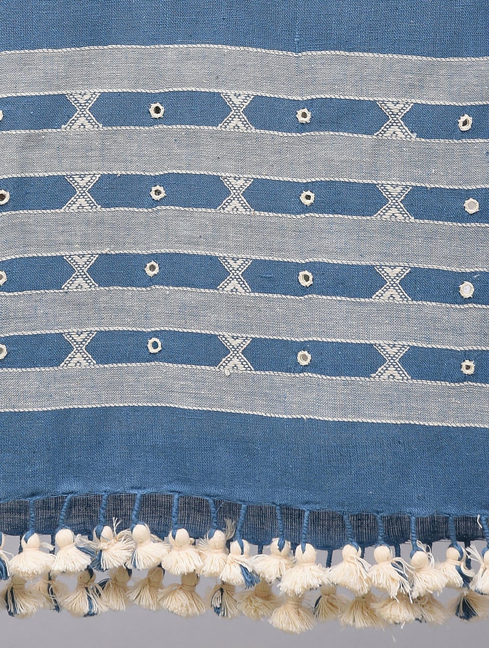 Women Blue Bhujodi Handwoven Cotton Stole | Jaypore US Women Blue Bhujodi Handwoven Cotton Stole | Jaypore US
