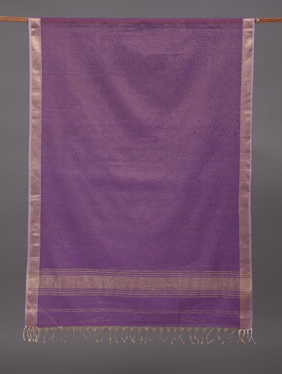 Women Purple Cotton Silk Hand Woven Dupatta