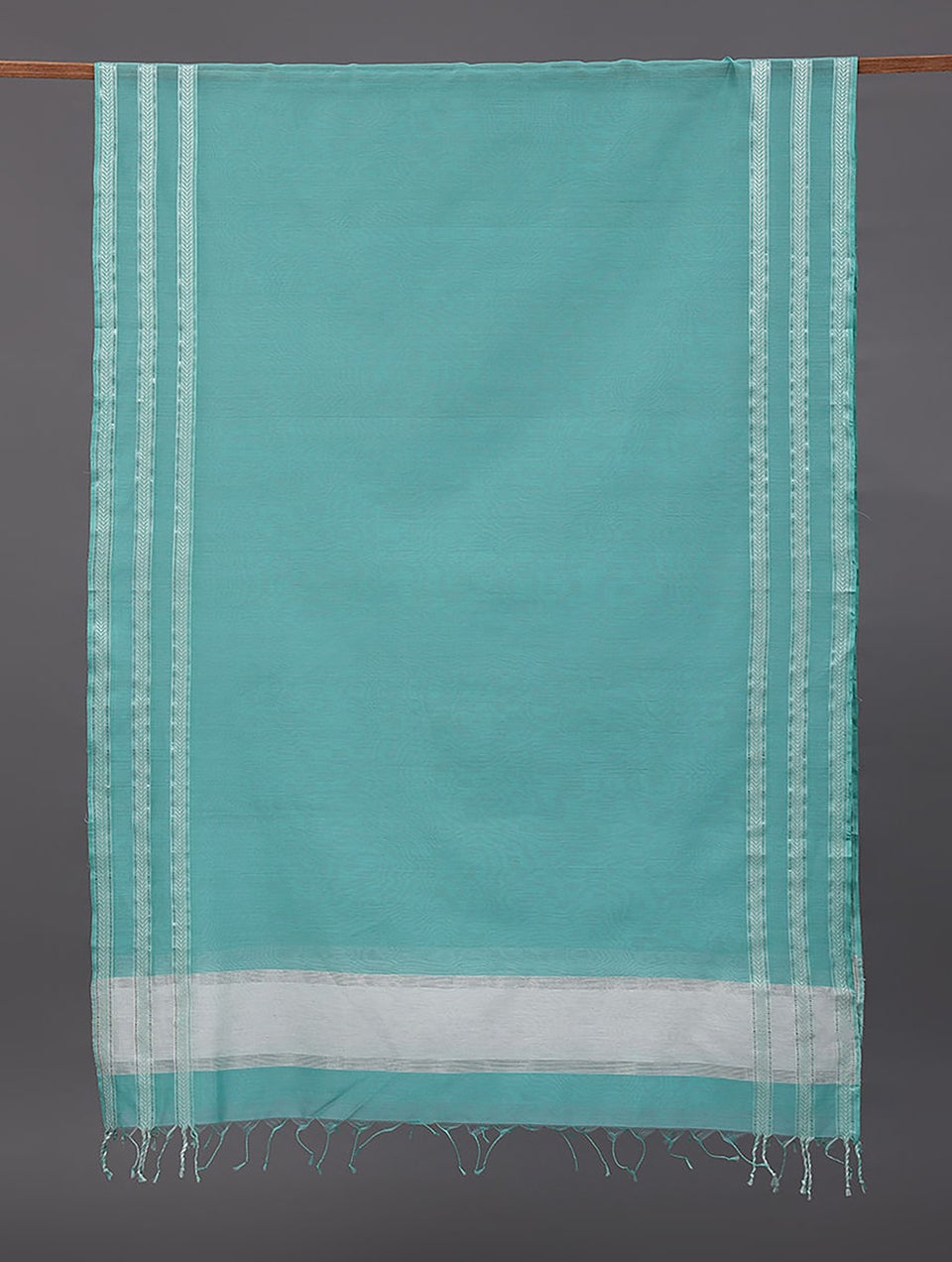 Women Light Green Handwoven Silk Cotton Dupatta