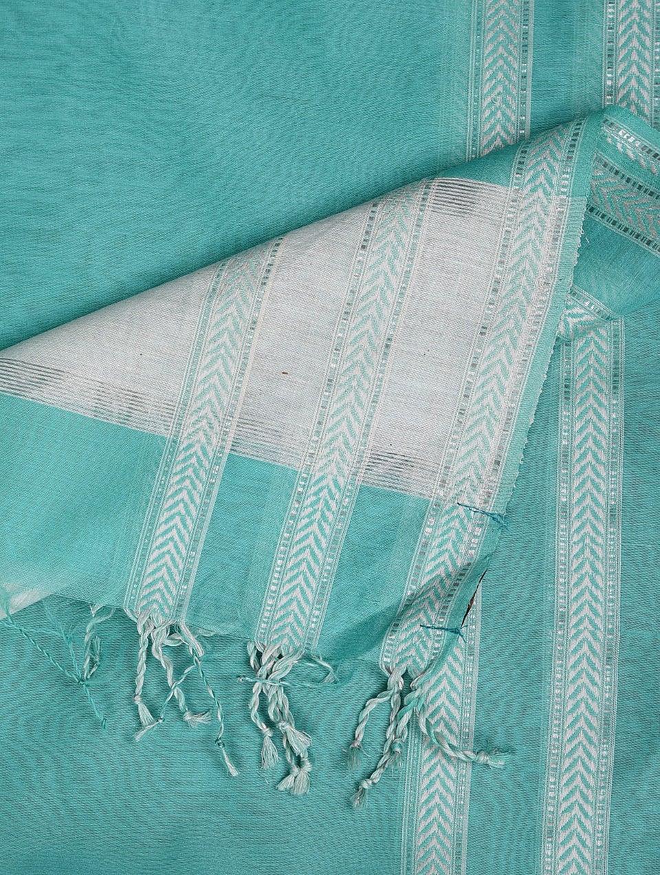 Women Light Green Handwoven Silk Cotton Dupatta