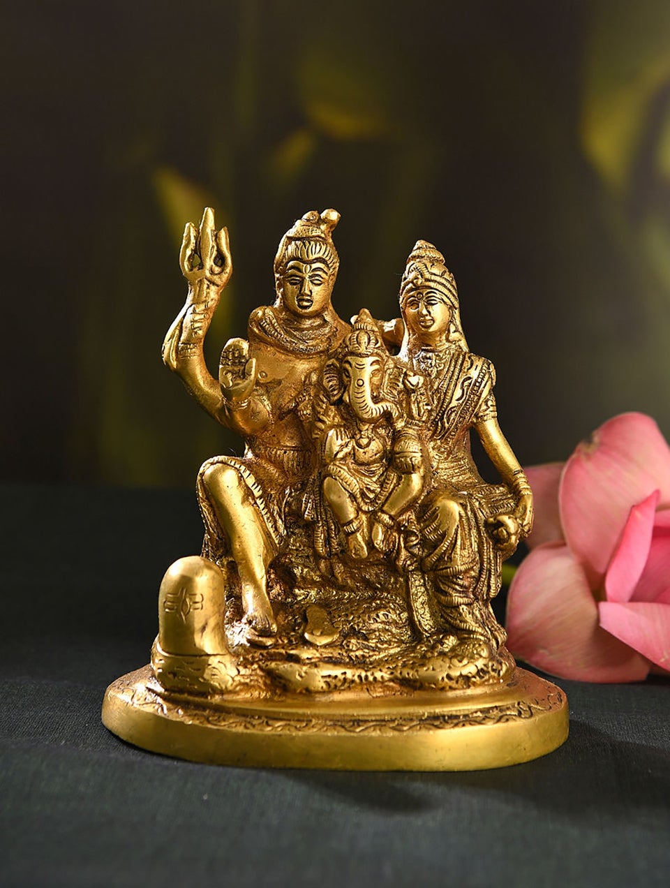 Prachi Exports Brass Handcrafted Shiva Parvati And Ganesh