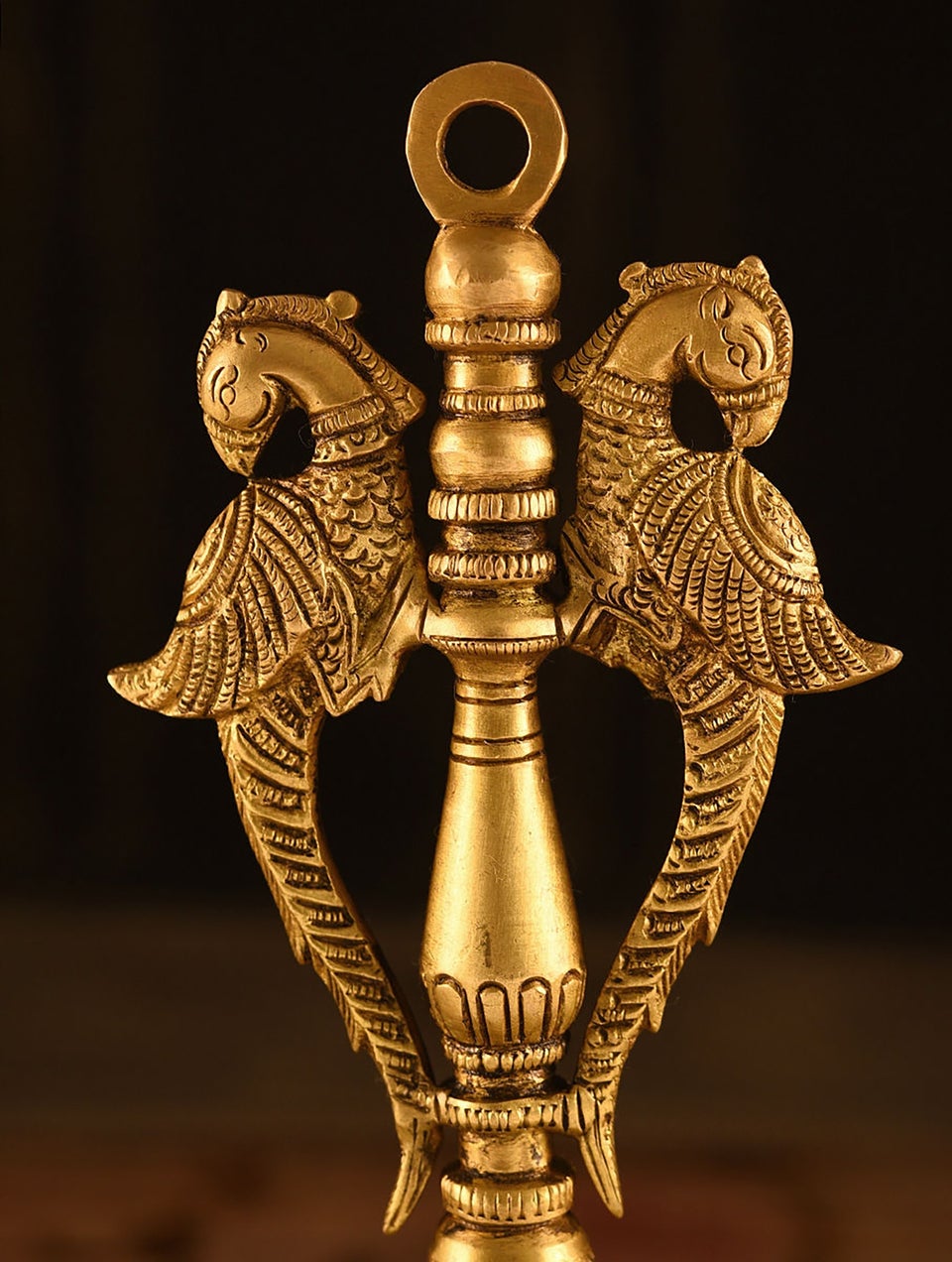 Prachi Exports Brass Handcrafted Peacock Diya Stand