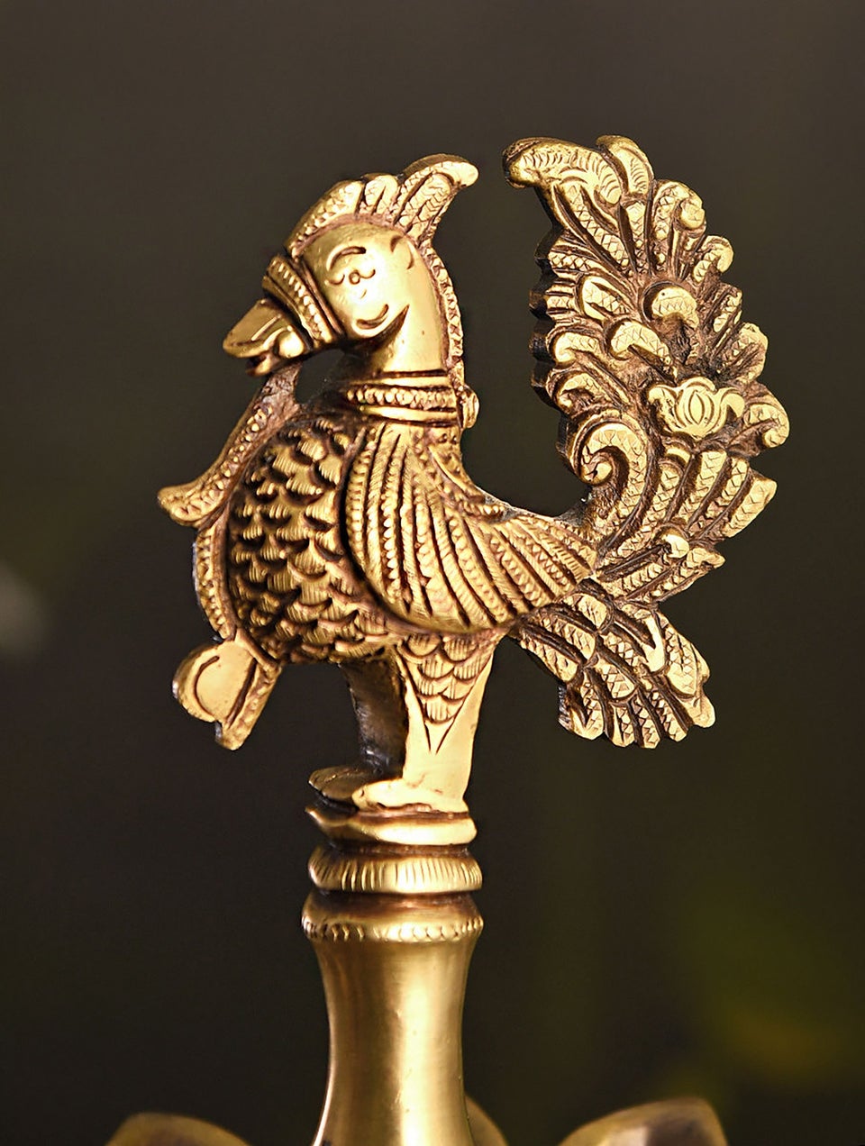 Prachi Exports Brass Handcrafted Peacock Oil Lamp