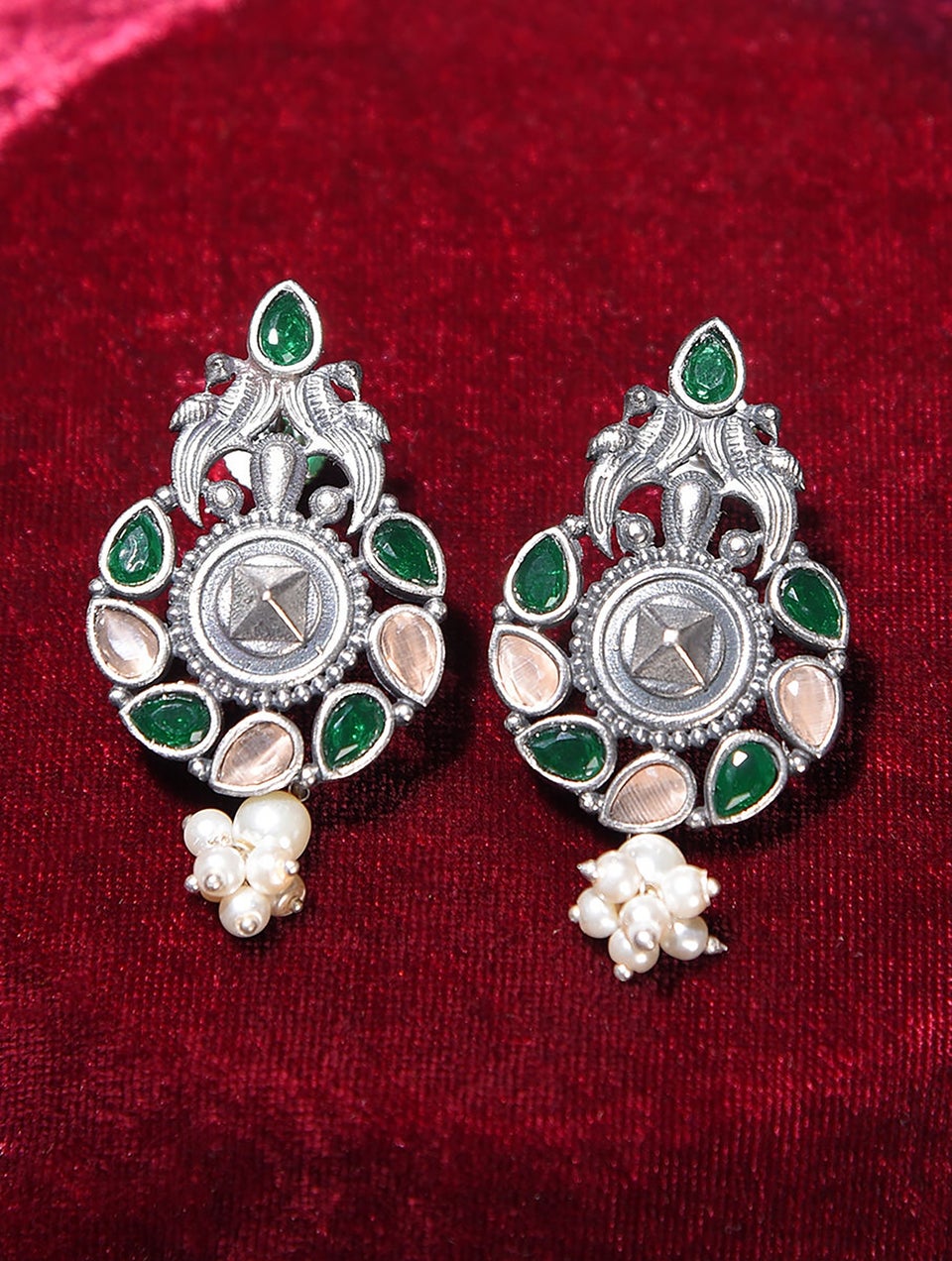 Women Multicolour Silver Tone Tribal Necklace Set
