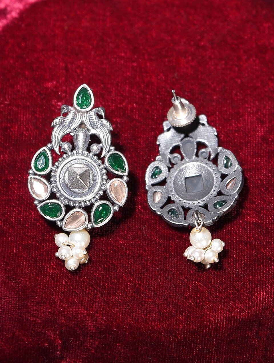 Women Multicolour Silver Tone Tribal Necklace Set