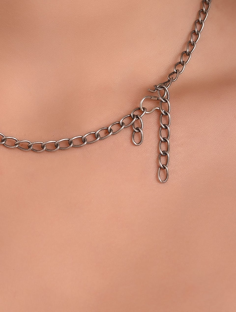 Women Silver Tone Tribal Necklace