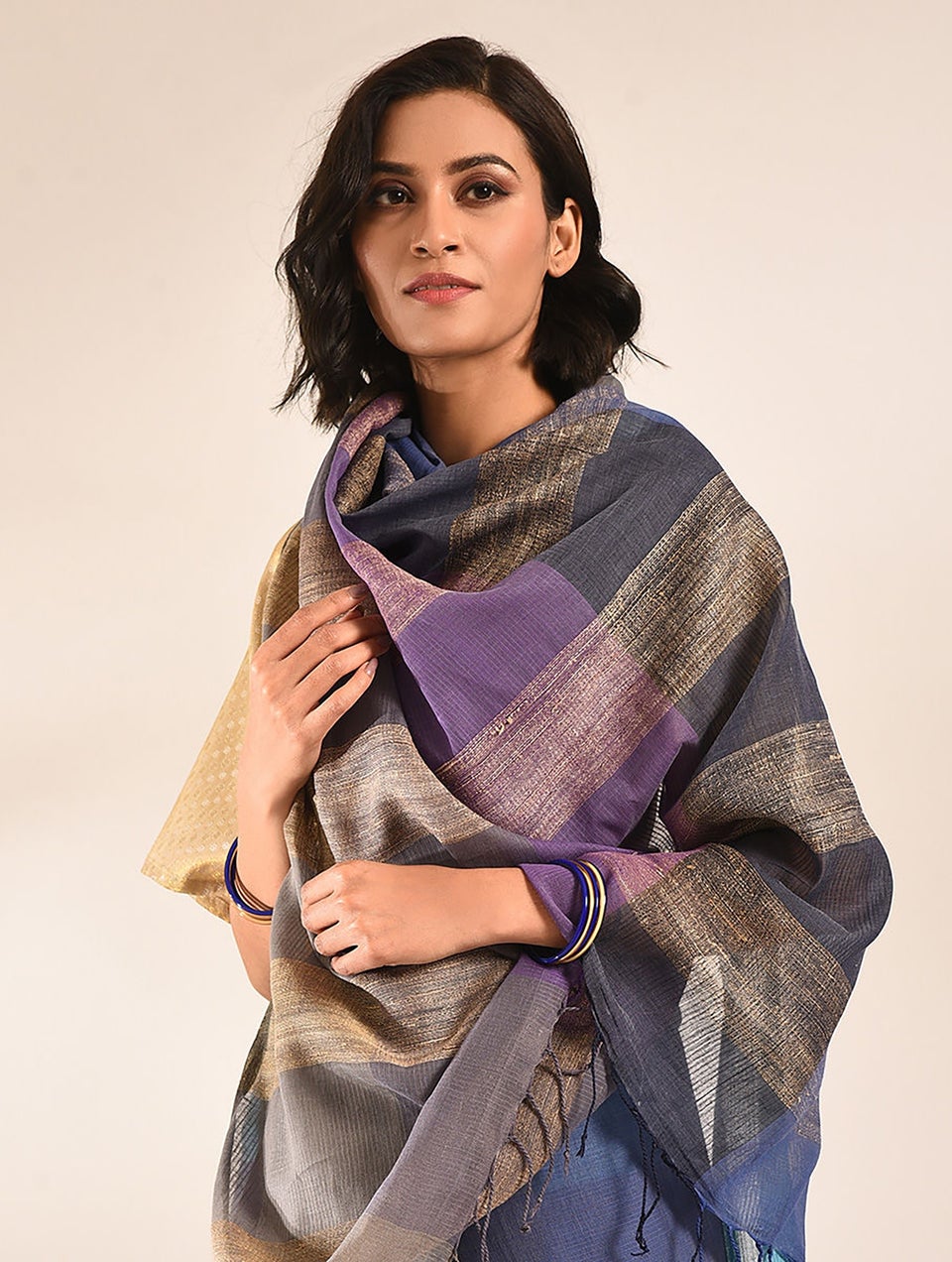 Women Multicolour Handwoven Silk Cotton Saree