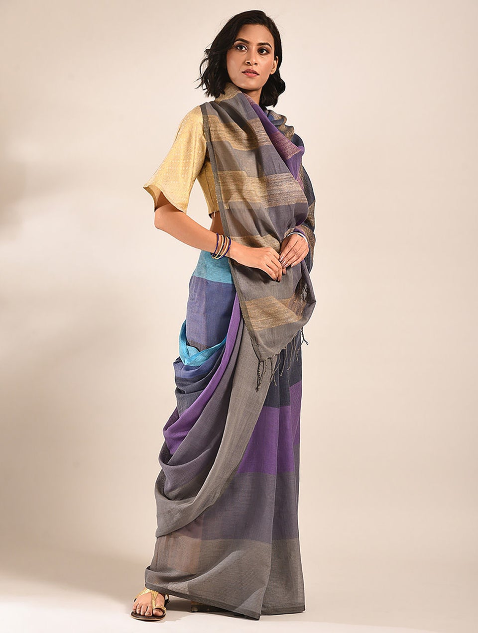 Women Multicolour Handwoven Silk Cotton Saree