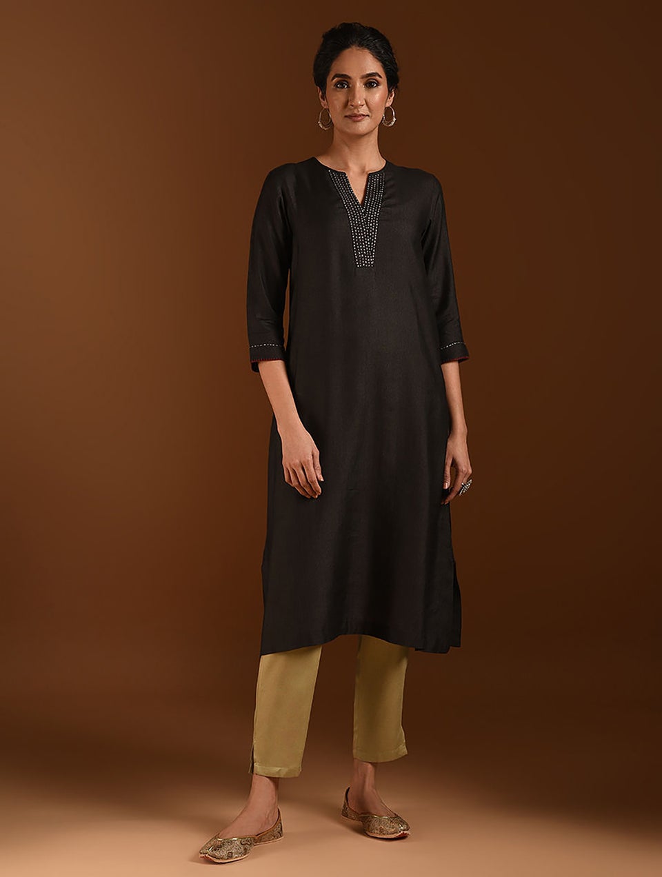 Women Beige Brown Modal Solid Ankle Length Slim Fit Pant - XS