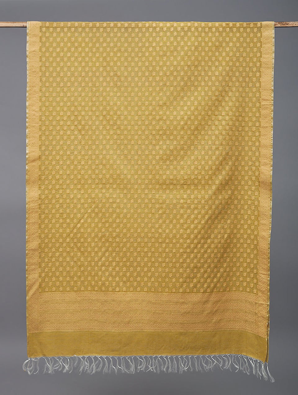 Women Green Benarasi Cotton Dupatta