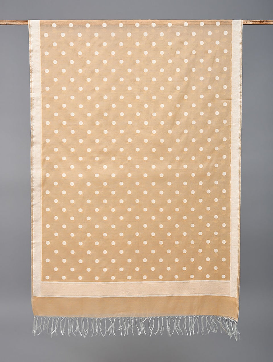 Women Beige Brown Cotton Berasi Dupatta